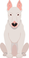 Bull terrier icon. Dog breed. Sitting pet