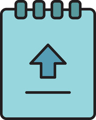 notepad and upload icon