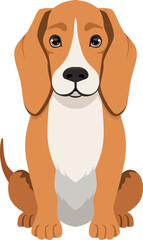 Beagle icon. Hunting dog. Cartoon pet sitting