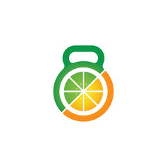 modern Nutrition fitness gym logo. fruit juice gym logo design vector template Free Vector