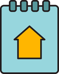 notepad and home icon