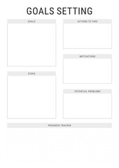 Goals Setting Template Design