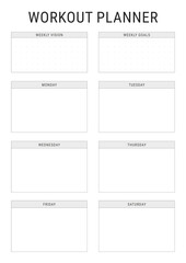 Workout Planner template design