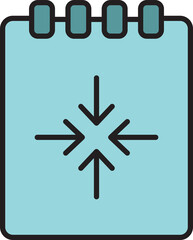 notepad and arrows icon