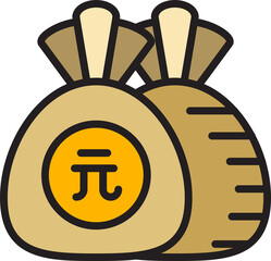 yuan money sack illustration