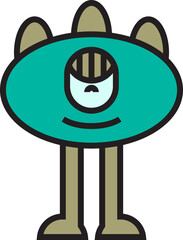 cute and funny monster character illustration