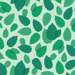 Mint leaves background. Flat vector illustration