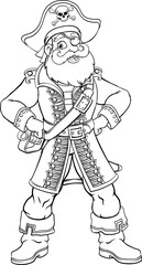 Fototapeta na wymiar Pirate Captain Cartoon Character Mascot