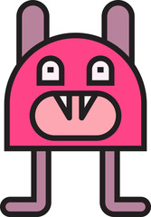 cute and funny monster character illustration