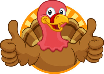 Turkey Thanksgiving or Christmas Cartoon Character