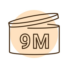 Period after opening line icon. Use before after period.