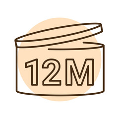 Period after opening line icon. Use before after period.