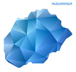 Vector polygonal Alegranza map. Vibrant geometric island in low poly style. Beautiful illustration for your infographics. Technology, internet, network concept.