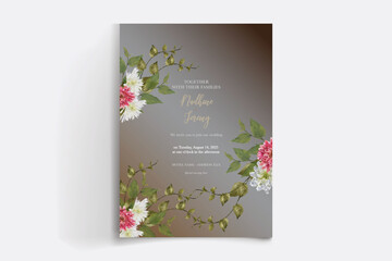 floral save the date invitation template