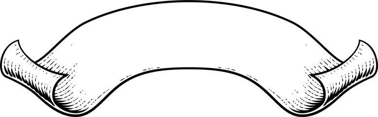 Scroll Vintage Flag Paper Banner Ribbon Woodcut