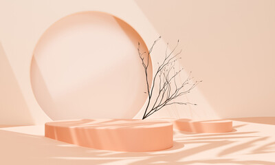 Mock up 3d Podium. Geometric shape. perfume and cosmetic concept. Abstract background. 3d render illustration
