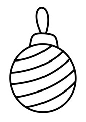 decorative christmas toy line icon.