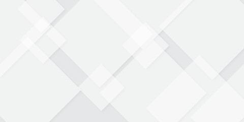 Abstract white and grey geometric overlapping square pattern, design of technology background with shadow. Vector illustration. You can use for add, poster, design artwork, template, banner, wallpaper