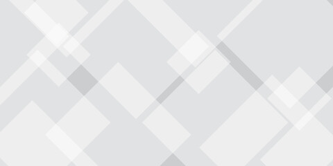 Abstract white and grey geometric overlapping square pattern, design of technology background with shadow. Vector illustration. You can use for add, poster, design artwork, template, banner, wallpaper