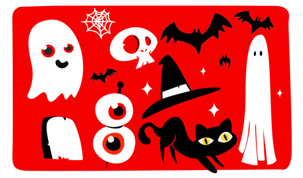 Halloween icon set trick or treat