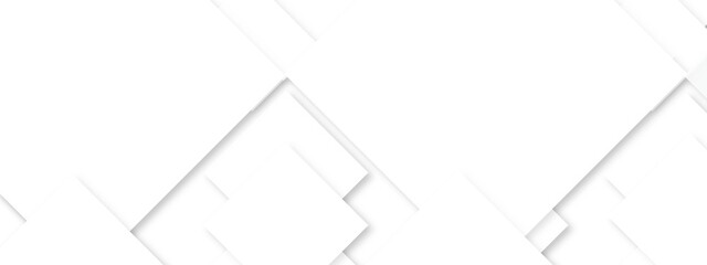 Abstract white geometric overlapping square pattern, design of technology background with shadow. Vector illustration. You can use for add, poster, design artwork, template, banner, wallpaper