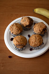 Delicious homemade vegan muffins close-up.