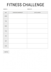 a4 Fitness Challenge Template