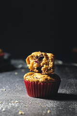 Delicious homemade vegan muffins close-up.