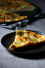 Homemade delicious pizza. Food photo.