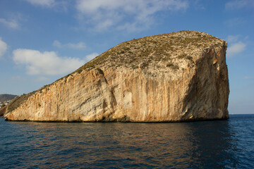 Giant rock in the over coast of Calpe, Valencia, Alicante, Spain