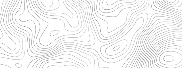 Fototapeta na wymiar Black and white wave abstract topographic map contour, lines Pattern background. Topographic map and landscape terrain texture grid. Wavy banner and color geometric form. Vector illustration.