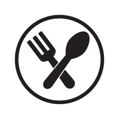 Spoon and Fork Icon Vector Illustration Design