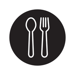 Spoon and Fork Icon Vector Illustration Design