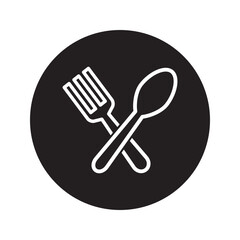 Spoon and Fork Icon Vector Illustration Design