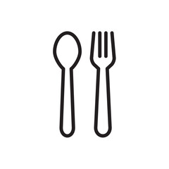 Spoon and Fork Icon Vector Illustration Design