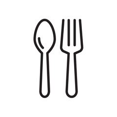Spoon and Fork Icon Vector Illustration Design
