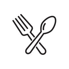 Spoon and Fork Icon Vector Illustration Design