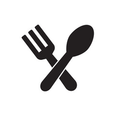 Spoon and Fork Icon Vector Illustration Design