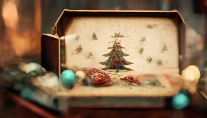 Christmas background 3d illustration. Merry Xmas