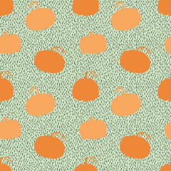 Pumpkin seamless pattern, hand drawn vector background