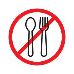 No Spoon and Fork Icon Vector Illustration Design