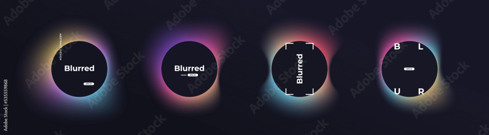 Aufkleber circle banner with gradient isolated on black background. vector set. fluid vivid gradients for bann
