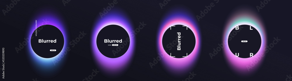 Aufkleber circle banner with gradient isolated on black background. vector set. fluid vivid gradients for bann