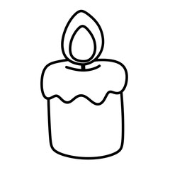 Obraz premium Christmas candle line icon.