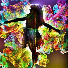 Fototapeta na wymiar abstract background girl color illustration 