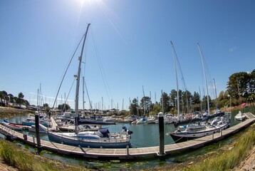 marina at Emsworth Hampshire England taken with a fisheye lens