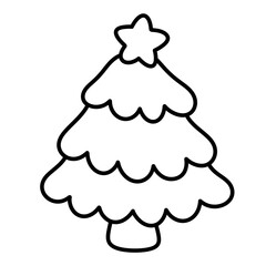 Christmas tree line Icon.