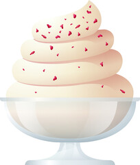 Gelato in glass. Sweet soft ice cream dessert