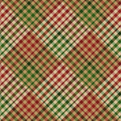 Tartan pattern,Scottish traditional fabric seamless Christmas tone, green and red background