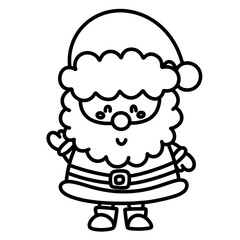 Santa claus cartoon line icon.